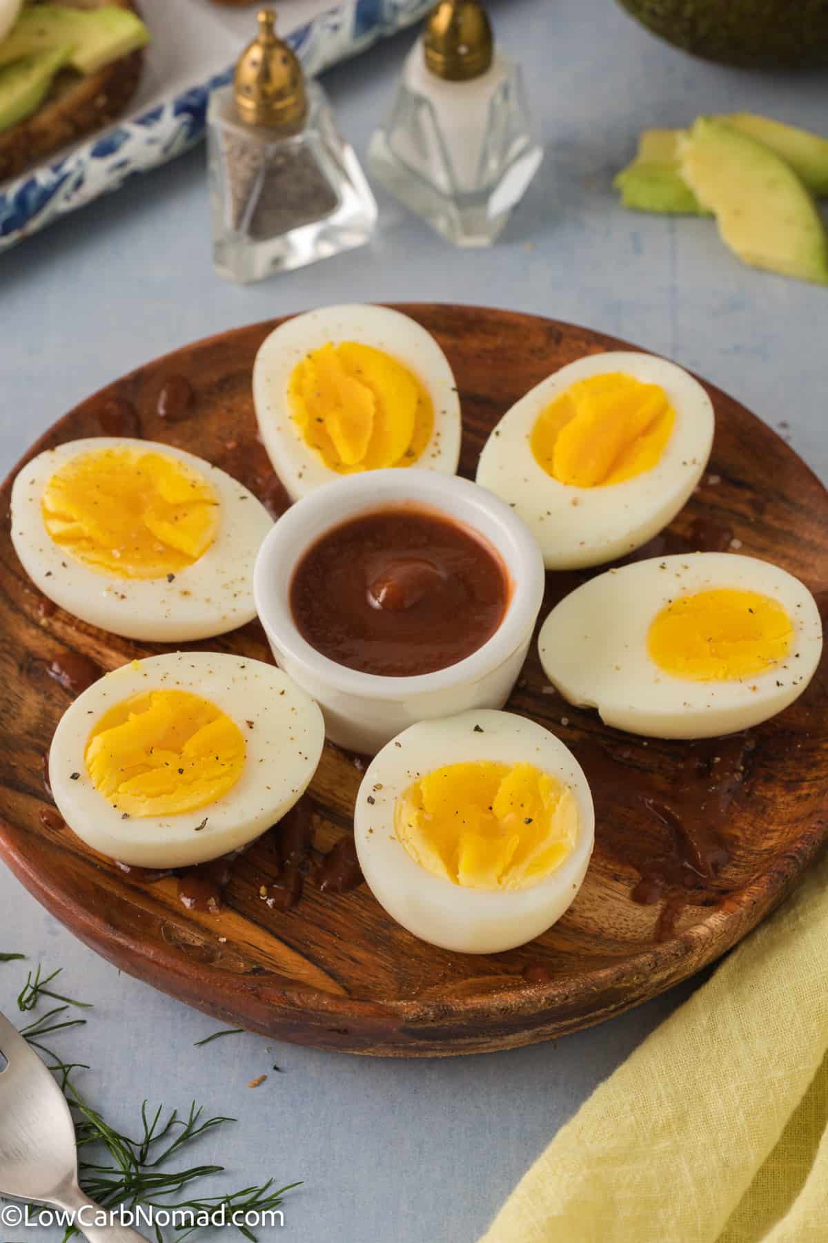 Jammy Eggs on a platter