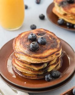 stack of Fluffy Keto Blueberry Pancakes
