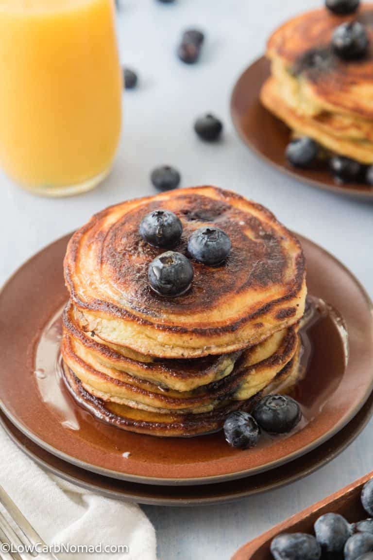 Fluffy Keto Blueberry Pancakes Recipe • Low Carb Nomad